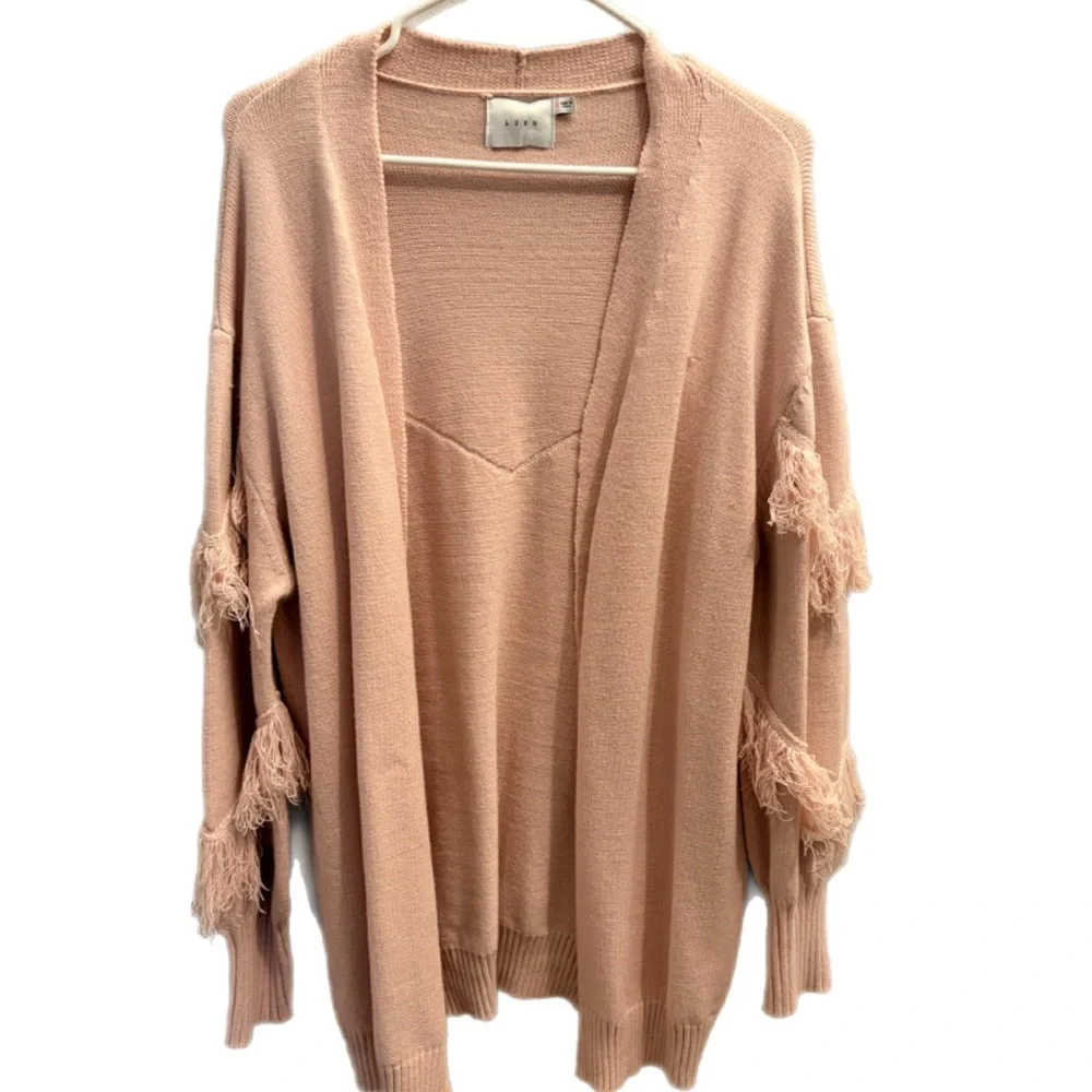 Lush Blush Fringed Cardigan - Picture 1 of 4